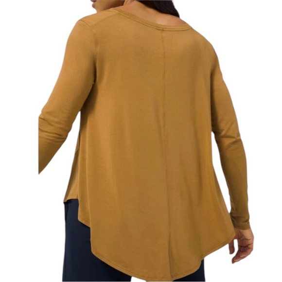 Lululemon Up for Down Time Long Sleeve Modal T-Shirt Top Spiced Bronze Sz M-L - Picture 2 of 5